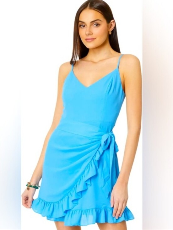 Lilly Pulitzer Dresses & Skirts - Lilly Pulitzer Womens Blue Alisa Wrap Dress. Sz 8